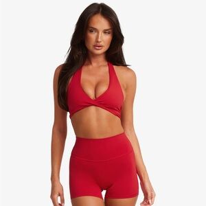 CSB 2 Piece Red Chilli Set - Blake Crop & Scrunch Shorts size s